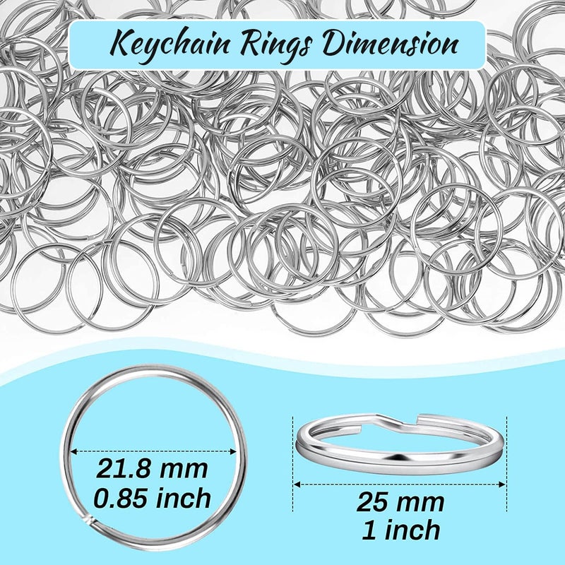 Paxcoo 100 Pack Keyrings, Split Key Rings Bulk for Keychain and Crafts (1 Inch) - Image 3